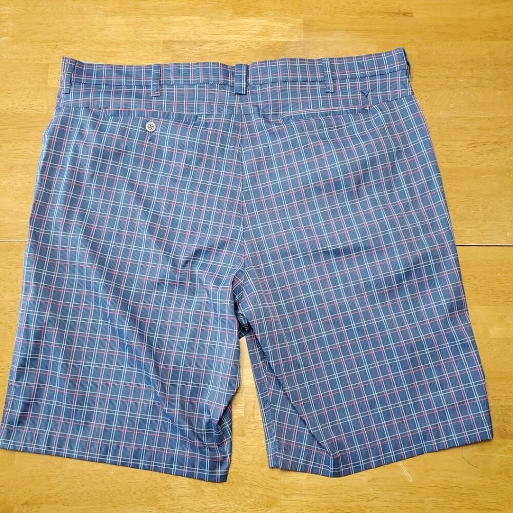 Callaway Golf Short Men's 42T Blue Plaid Performance Stretch Quick Dry PGA - Picture 2 of 11